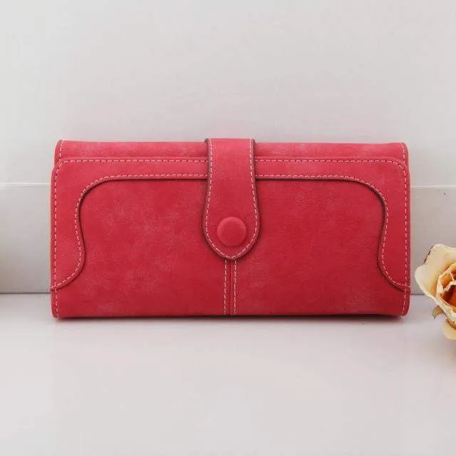 Exclusive Women Wallets New Winter Fashion Trends Pumping Frosted Multi-card Position Two Fold Wallet Lady Ms. Long Purse Card