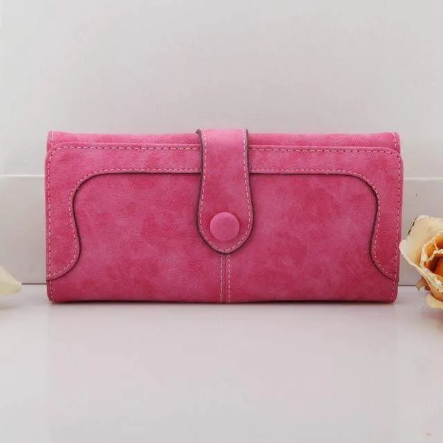 Exclusive Women Wallets New Winter Fashion Trends Pumping Frosted Multi-card Position Two Fold Wallet Lady Ms. Long Purse Card