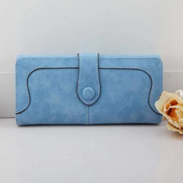Exclusive Women Wallets New Winter Fashion Trends Pumping Frosted Multi-card Position Two Fold Wallet Lady Ms. Long Purse Card