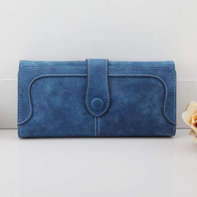Exclusive Women Wallets New Winter Fashion Trends Pumping Frosted Multi-card Position Two Fold Wallet Lady Ms. Long Purse Card