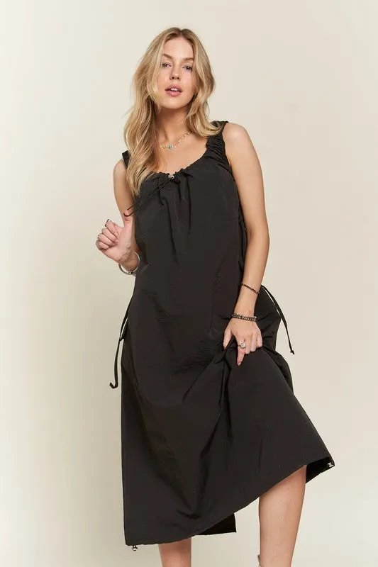 Explore More Collection - ADORA Drawstring Slit Back Cargo Dress