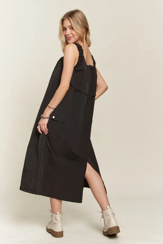 Explore More Collection - ADORA Drawstring Slit Back Cargo Dress