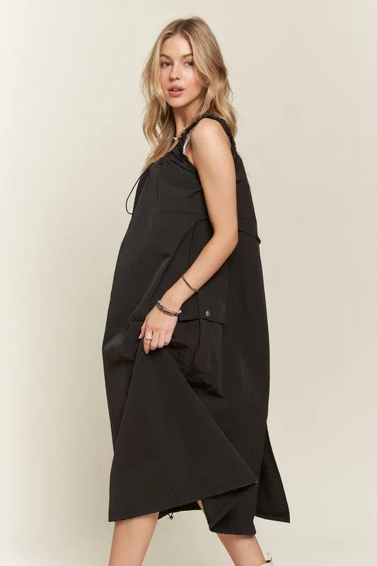 Explore More Collection - ADORA Drawstring Slit Back Cargo Dress