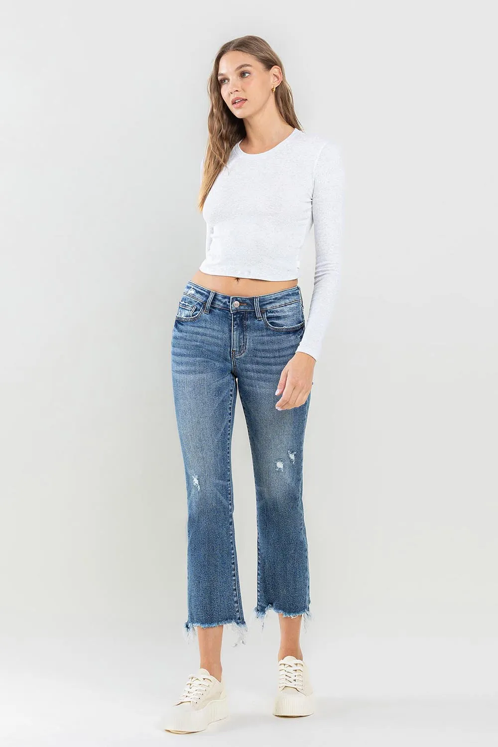 Explore More Collection - Lovervet Mid Rise Frayed Hem Jeans