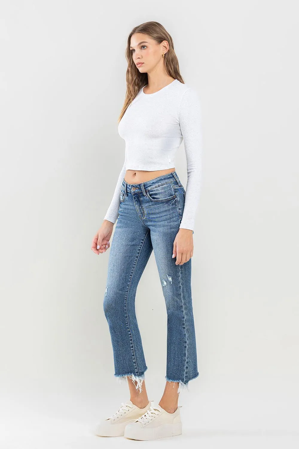 Explore More Collection - Lovervet Mid Rise Frayed Hem Jeans
