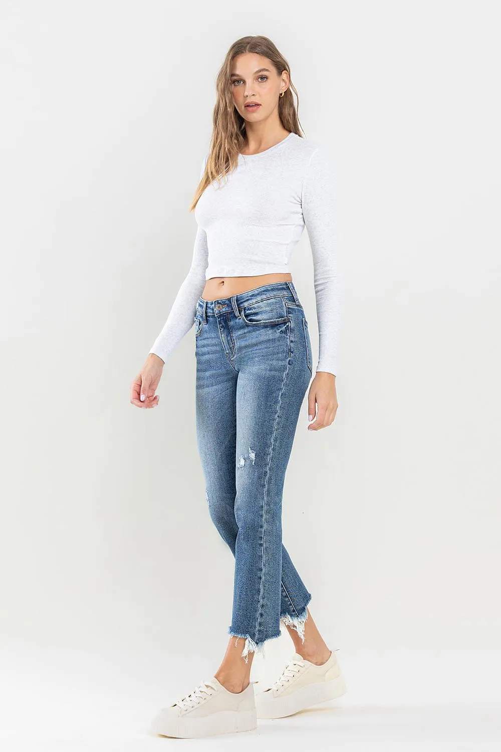 Explore More Collection - Lovervet Mid Rise Frayed Hem Jeans