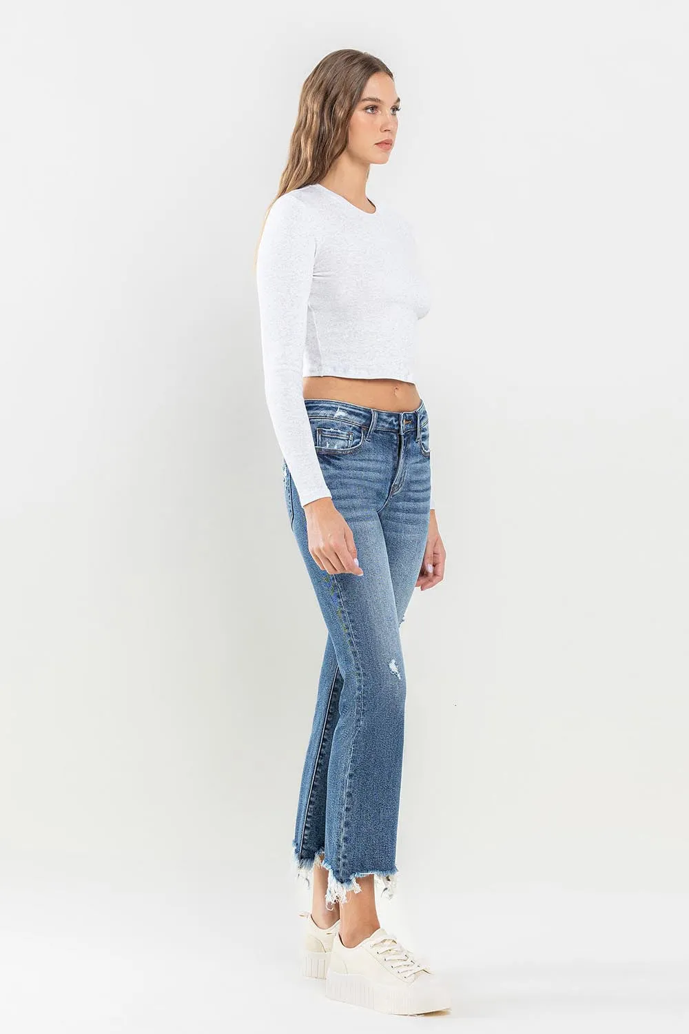 Explore More Collection - Lovervet Mid Rise Frayed Hem Jeans