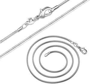 Fashion 925 Sterling Silver 1mm Snake Chain Necklace Jewelry Chain 16" - 30" for Men & Women (22 Inches) Fashion 925 Sterling Silver 1mm Snake Chain Necklace Jewelry Chain 16" - 30" for Men & Women (22 Inches)