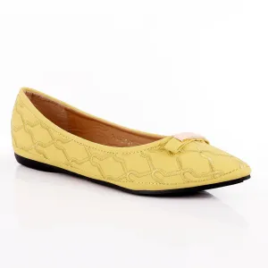 Fashionable Classic Office Woman's Flat Yellow shoe