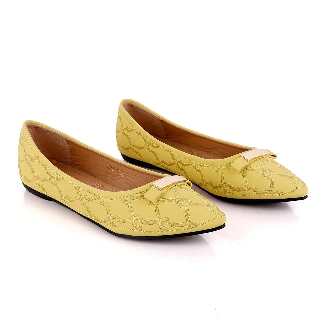 Fashionable Classic Office Woman's Flat Yellow shoe