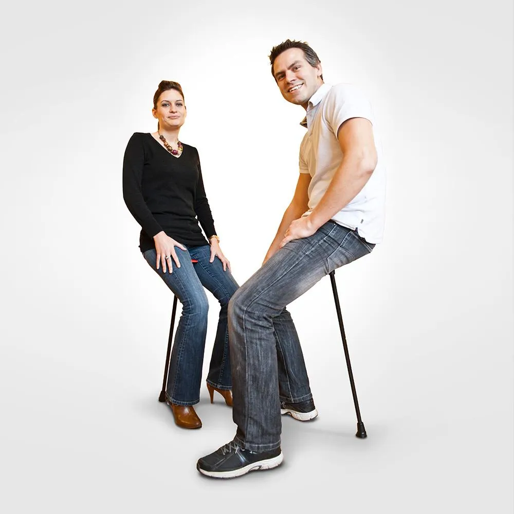 Flipstick: Folding Seat Cane Black - Incl. Bag, Non-Adj.