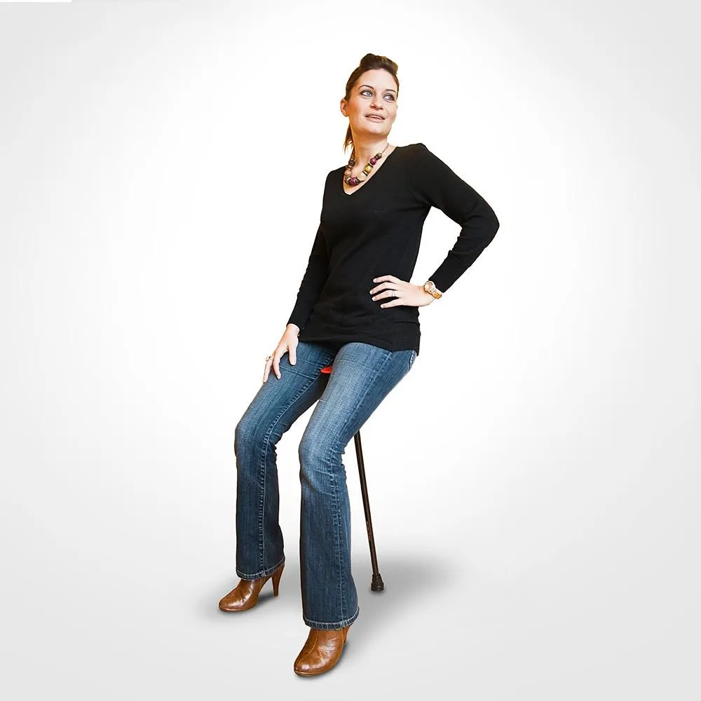 Flipstick: Folding Seat Cane Black - Incl. Bag, Non-Adj.