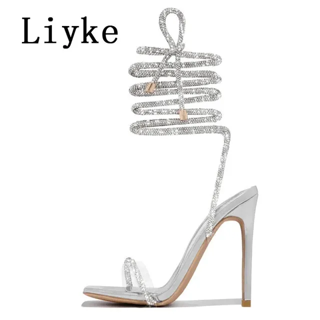 Glitter Rhinestone Stiletto Heels