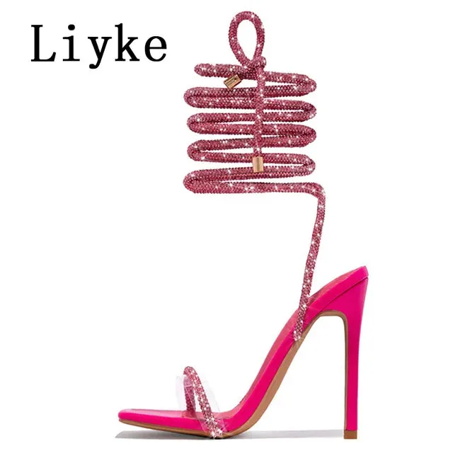 Glitter Rhinestone Stiletto Heels
