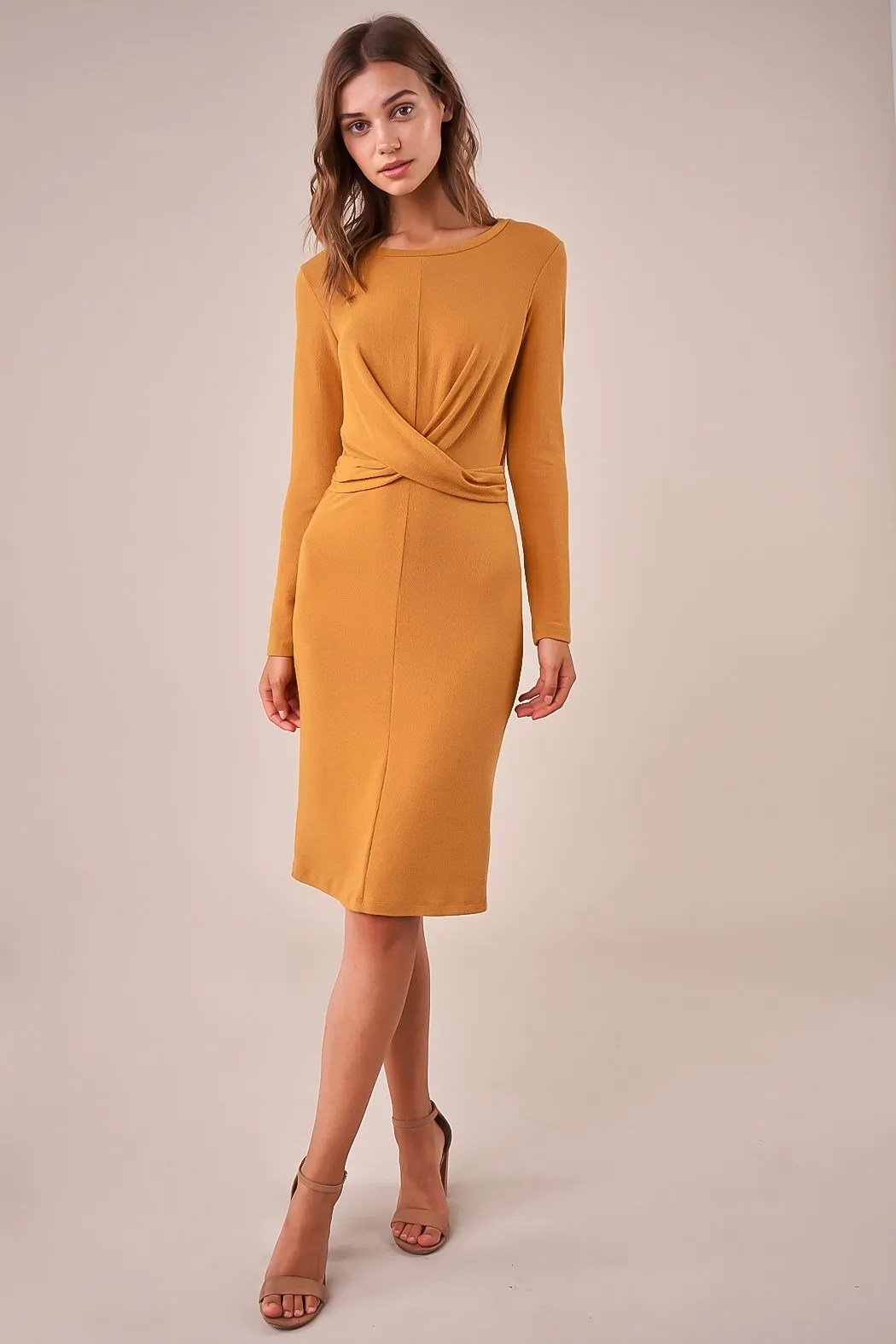 Goldie Twist Front Midi Dress