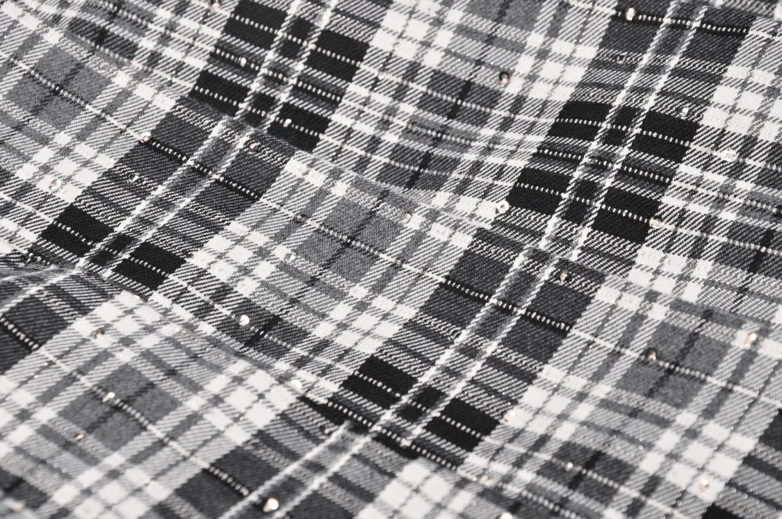 Gothic Mini Skirt with Pleats in Black and White Plaid