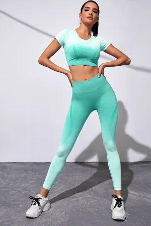 Gradient Seamless Workout Set - Green