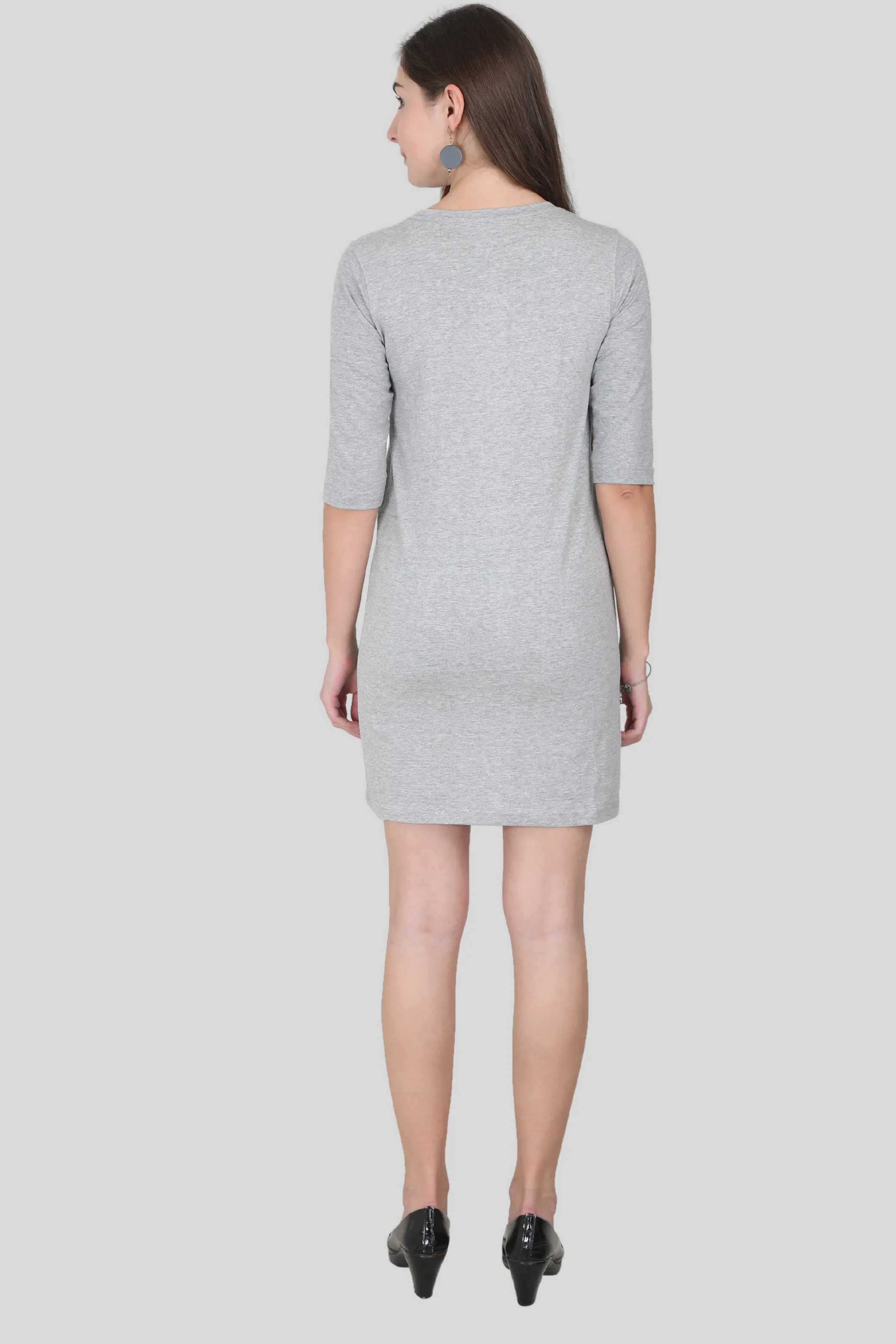Grey Melange T-shirt Dress for women