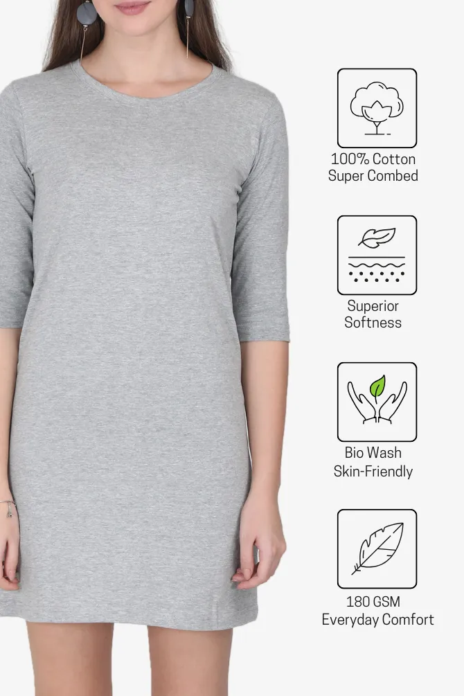 Grey Melange T-shirt Dress for women