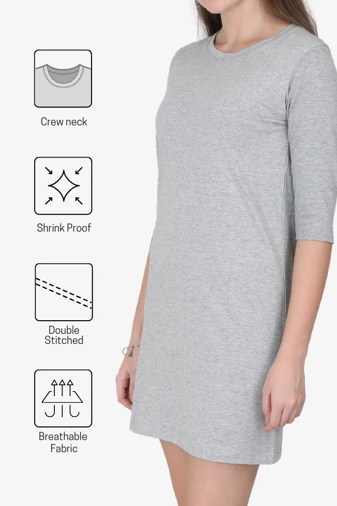 Grey Melange T-shirt Dress for women