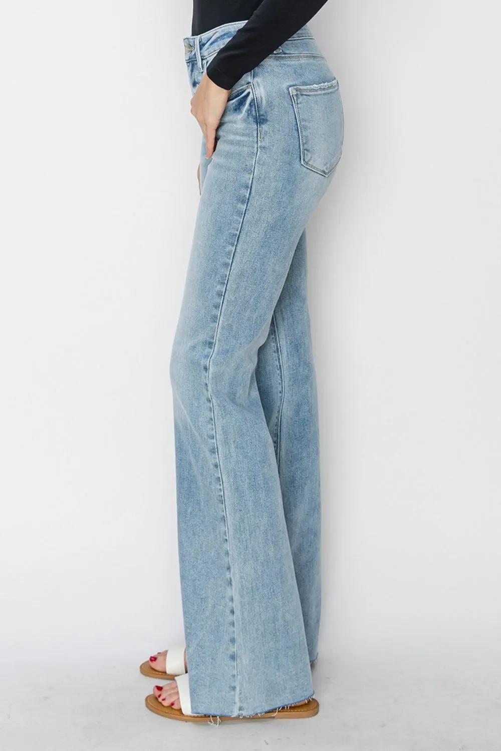 Jamie Raw Edge Bootcut Jeans- Risen