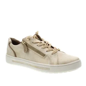Jana Wide Fit Trainer With Zip and Laces  23660-949 CLOUDY GOLD