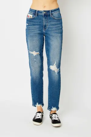 Judy Blue Distressed Slim Jeans