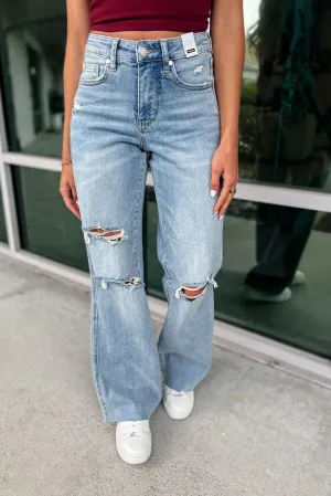 JUDY BLUE Poppy Tummy Control Wide Leg Jeans