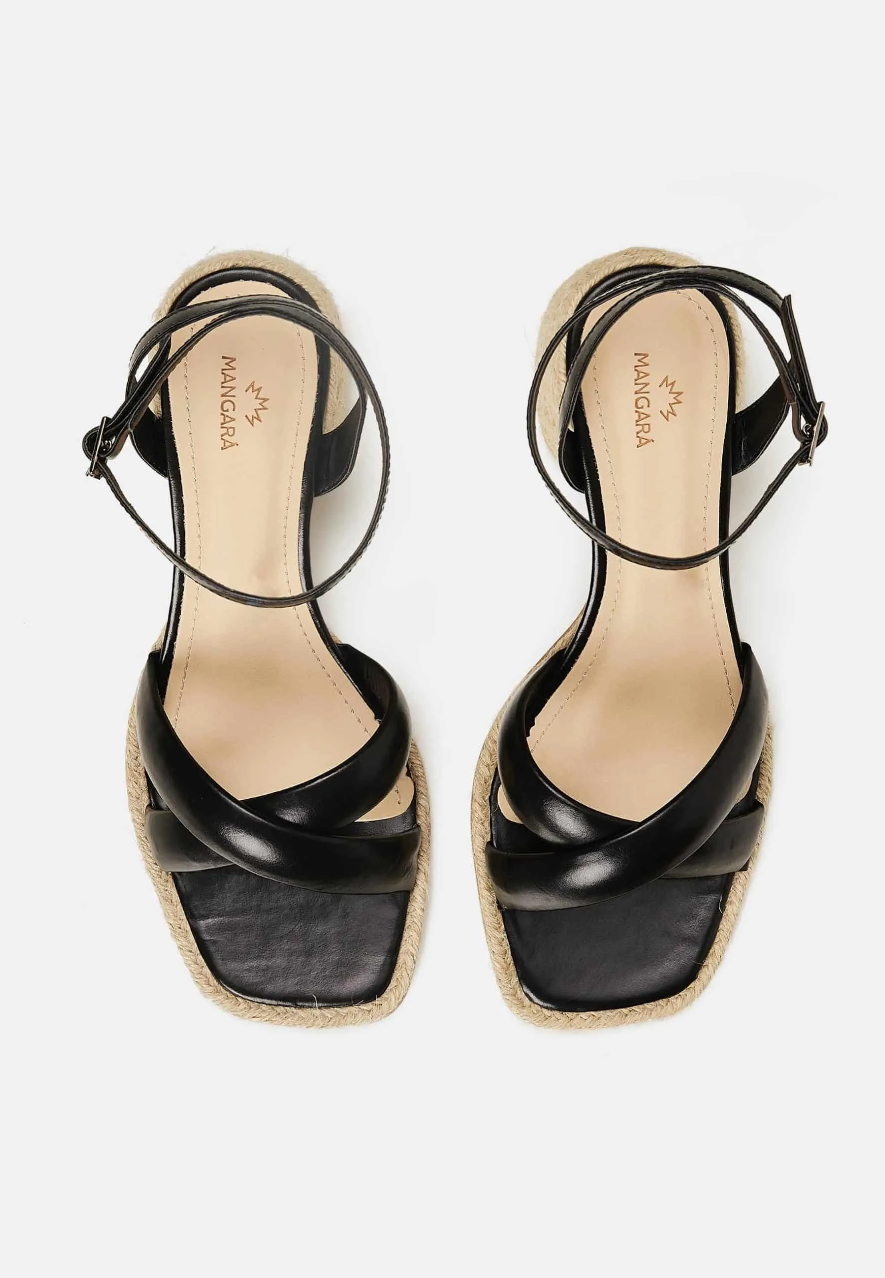 Ladies Black Block Heel Sandals with a Cushioned Footbed