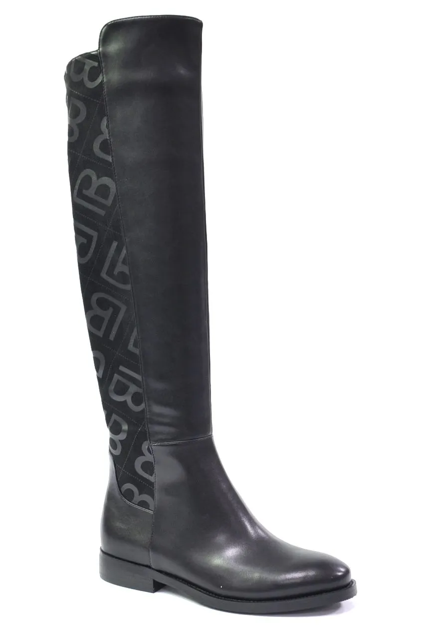 LAURA BIAGOTTI KNEE HIGH BOOT WITH MONOCHROME IN BLACK
