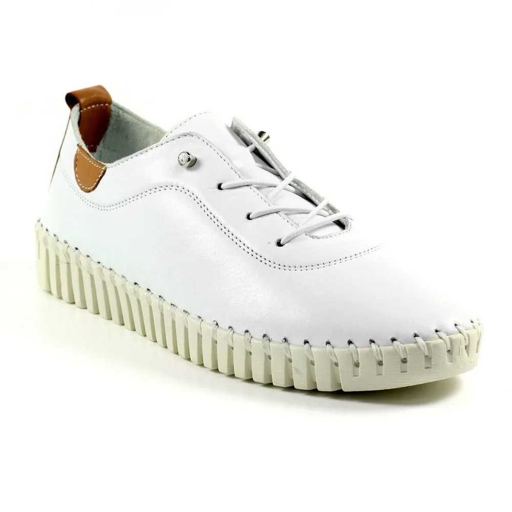 Lunar Flamborough Lea White Leather Shoe
