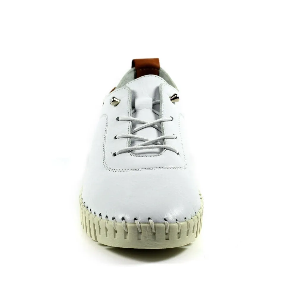 Lunar Flamborough Lea White Leather Shoe