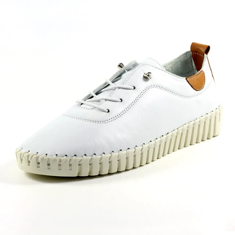 Lunar Flamborough Lea White Leather Shoe