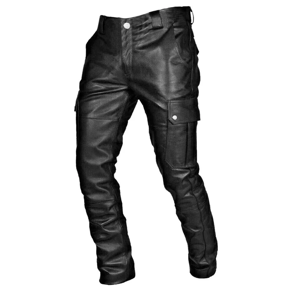 Men's Fashion Pocketed Leather Pants