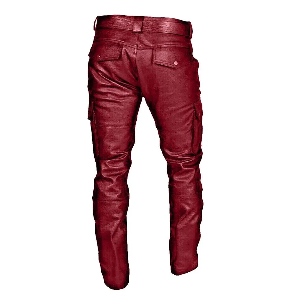 Men's Fashion Pocketed Leather Pants