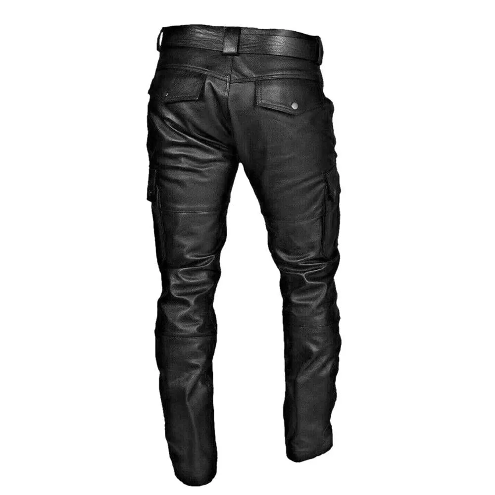 Men's Fashion Pocketed Leather Pants