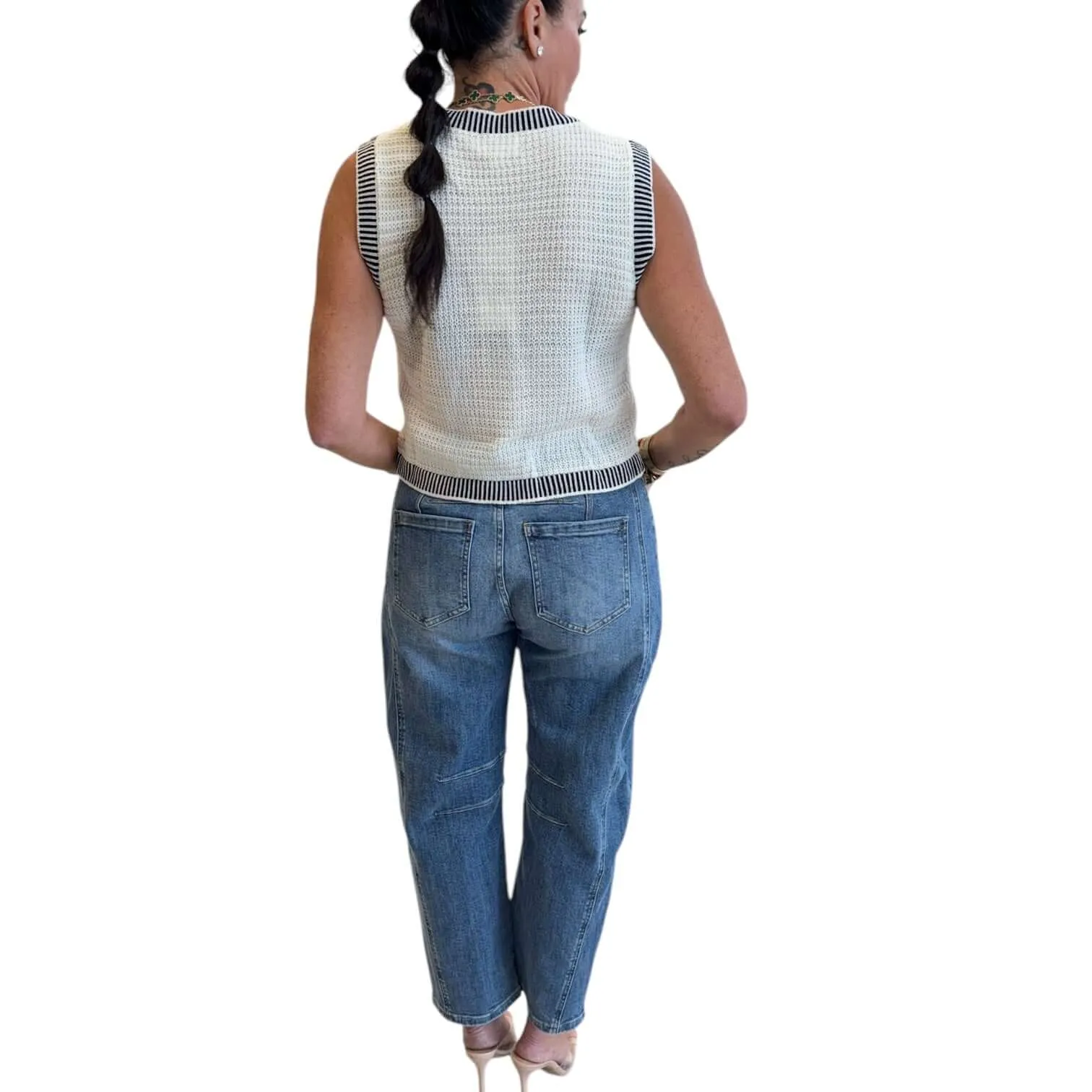 Mid Rise Barrel Leg Jeans