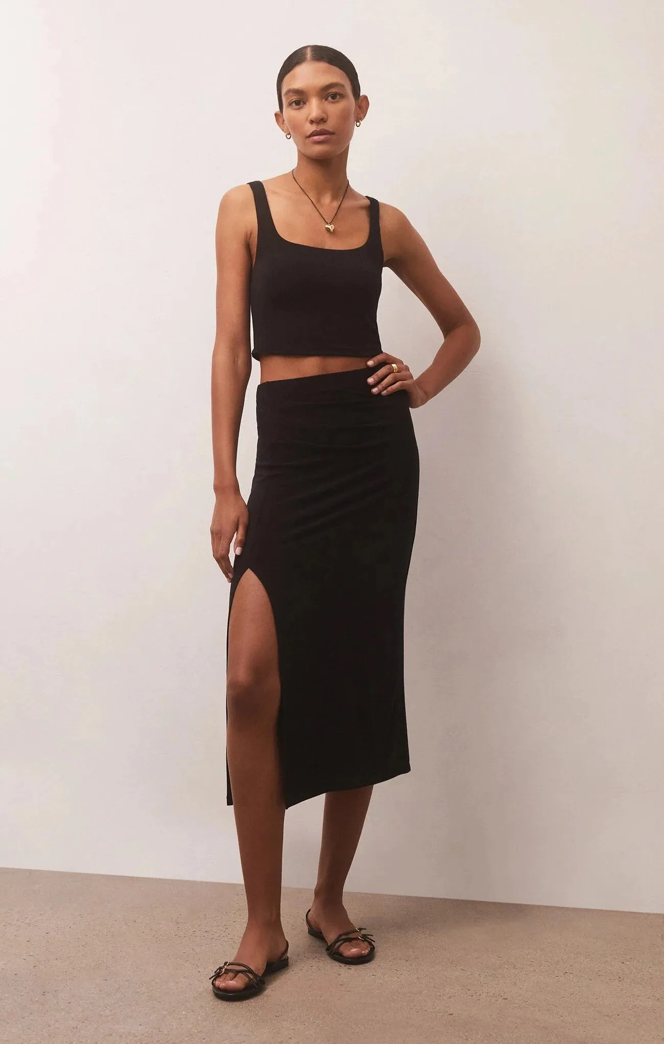 Midi Skirt with Side Slit