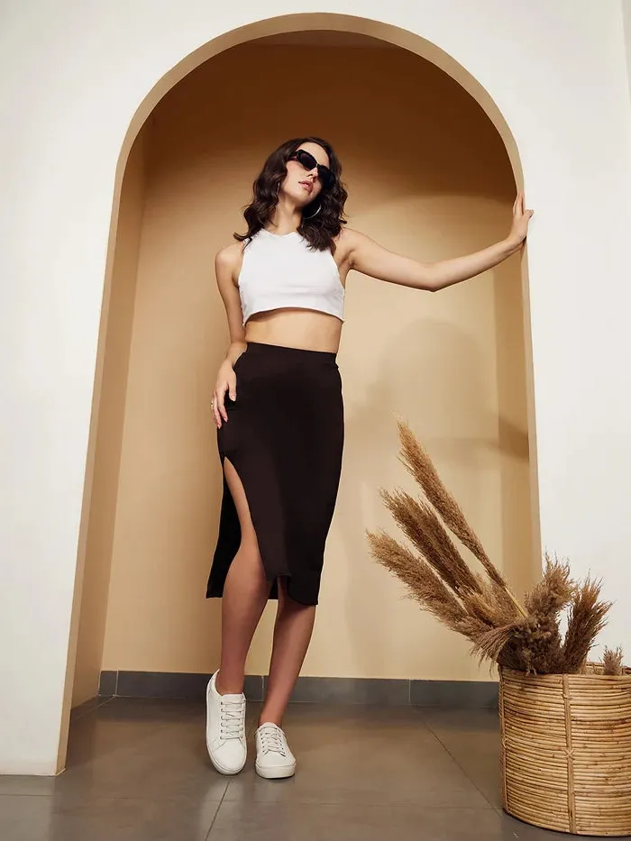 Midi Skirt with Side Slit