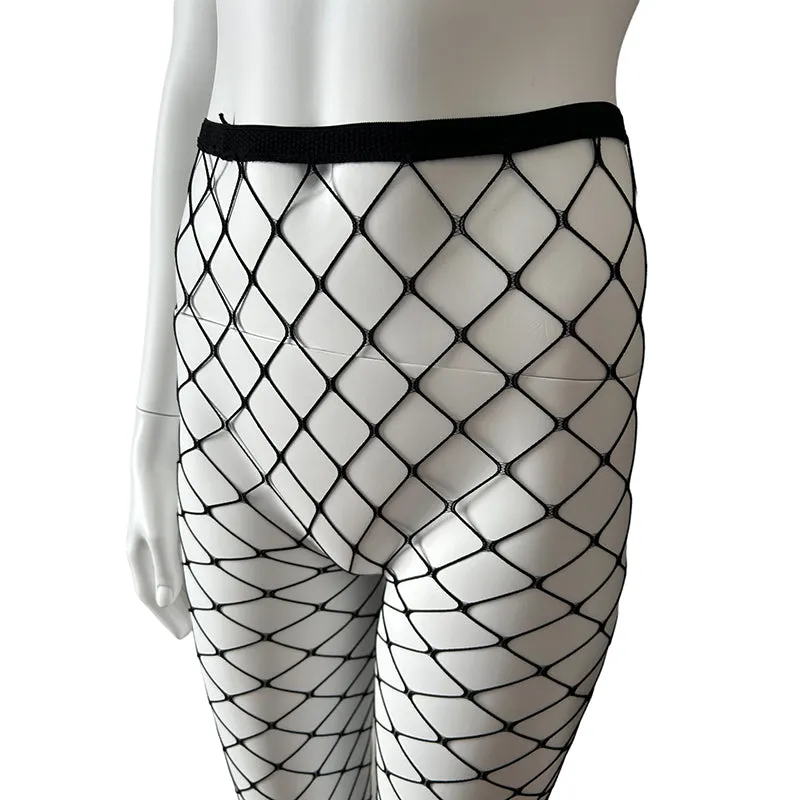 Music Legs Diamond Net Spandex Footless Leggings