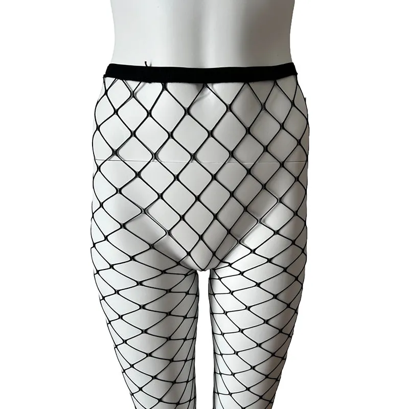 Music Legs Diamond Net Spandex Footless Leggings