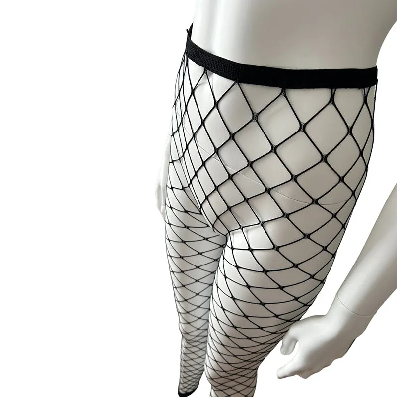 Music Legs Diamond Net Spandex Footless Leggings