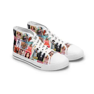 Olivia Rodrigo Magazine Cover Collage Pattern Women's High Top Sneakers
