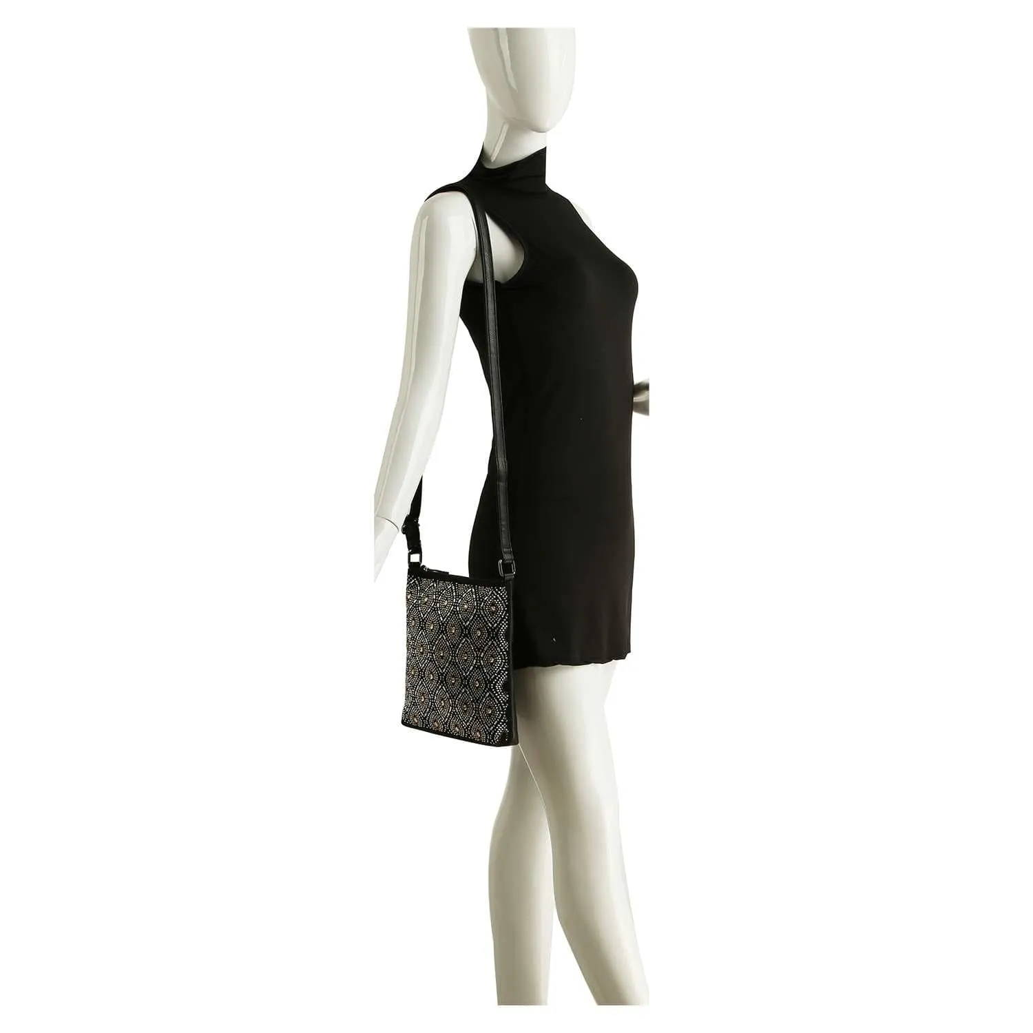 Patterned Rhinestone Crossbody Sling