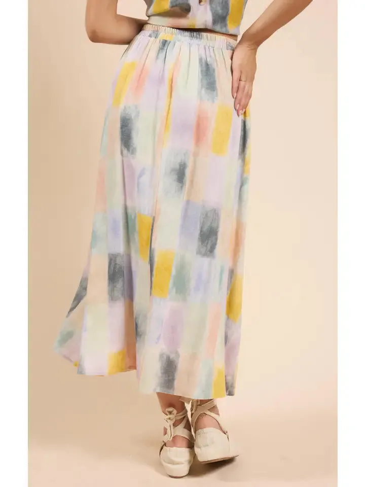 Petrichor Gathered Midi Skirt