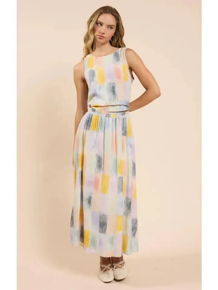 Petrichor Gathered Midi Skirt