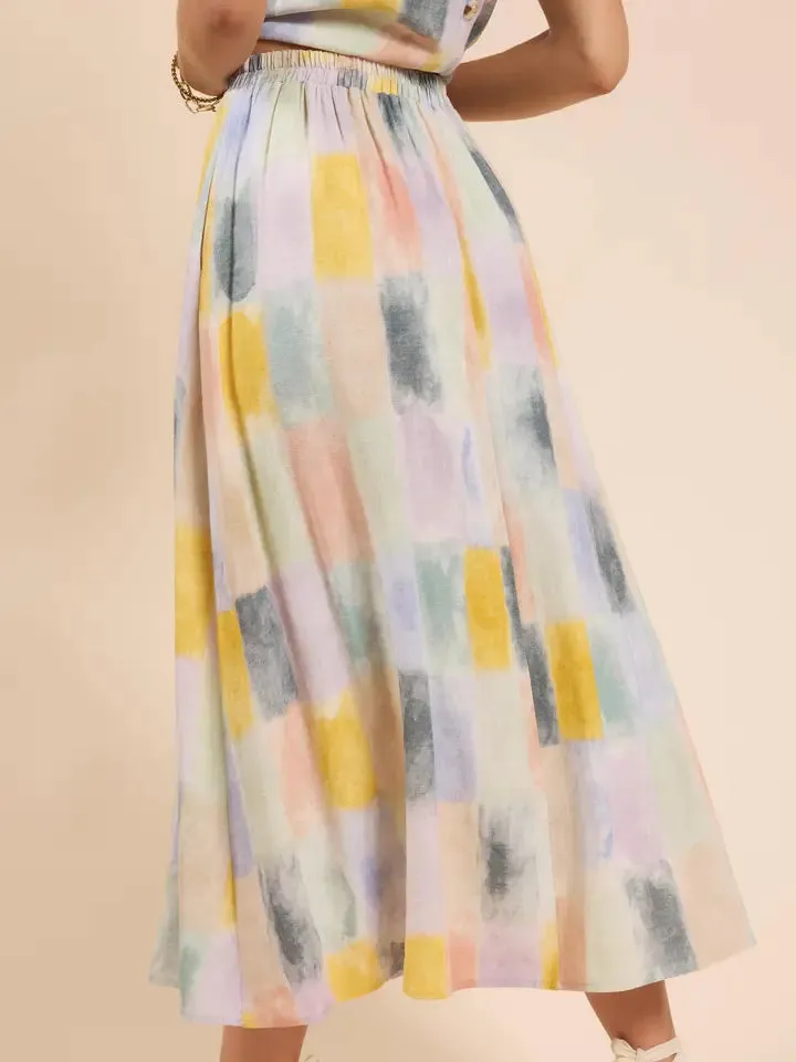 Petrichor Gathered Midi Skirt