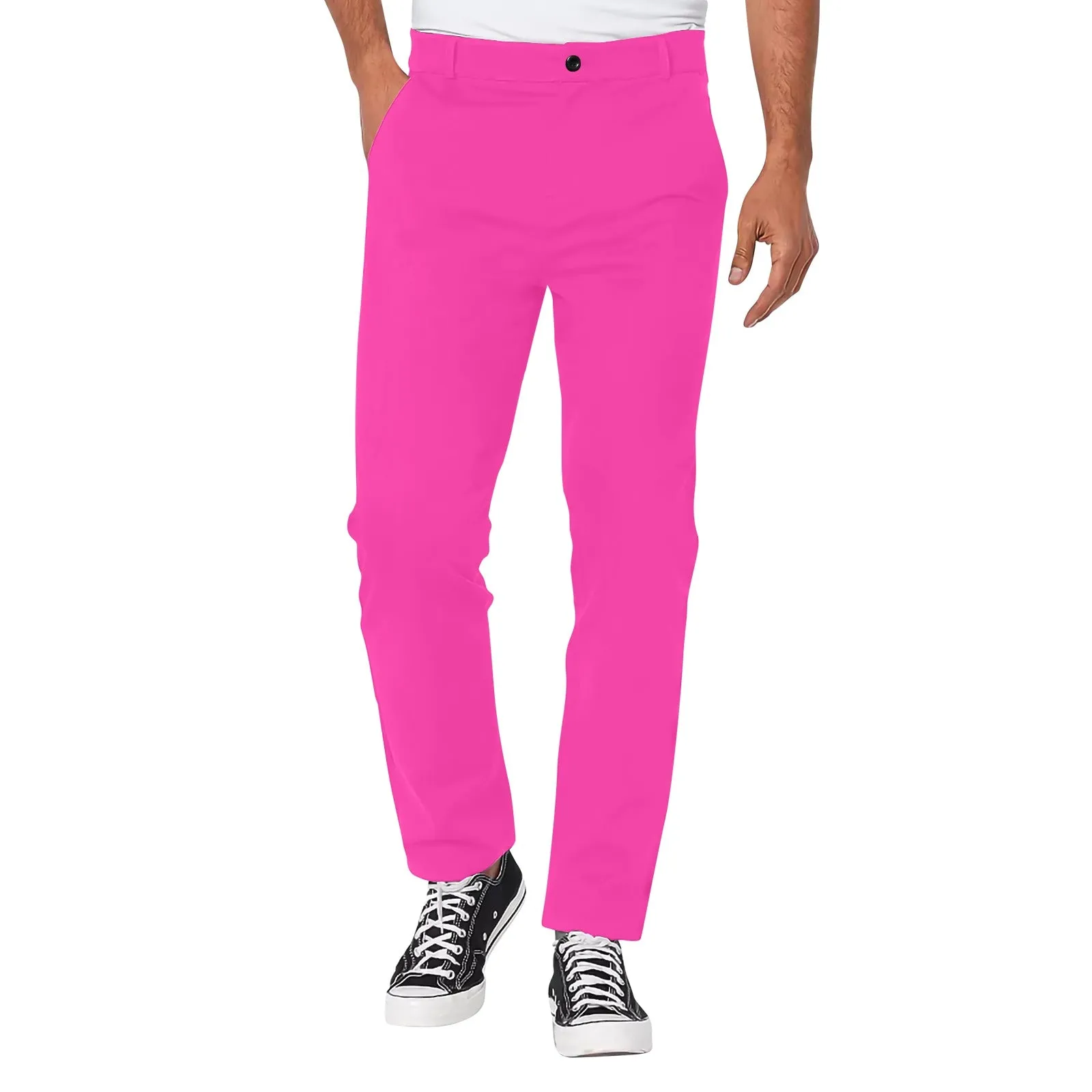 Pink fuchsia Mens trouser Pants Casual Trousers