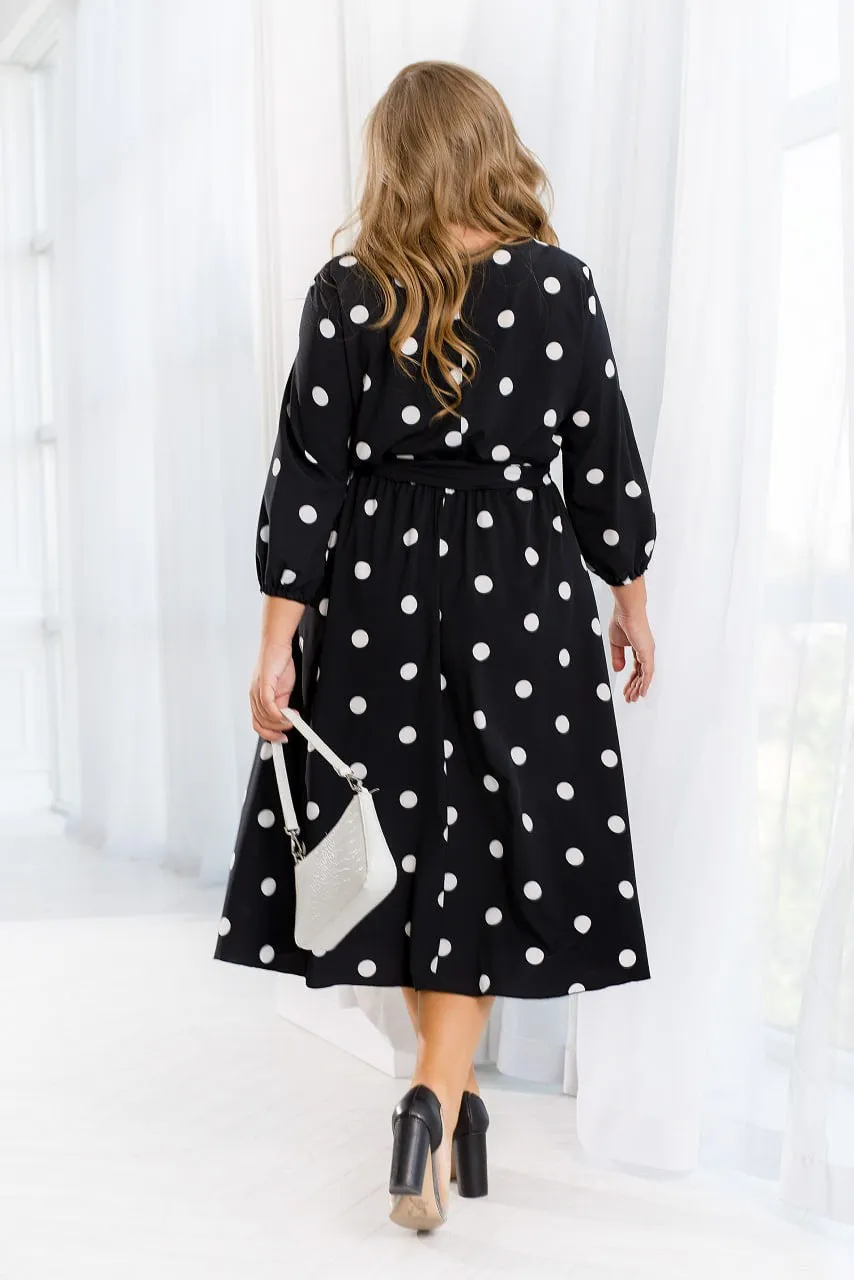 Polka dot midi dress