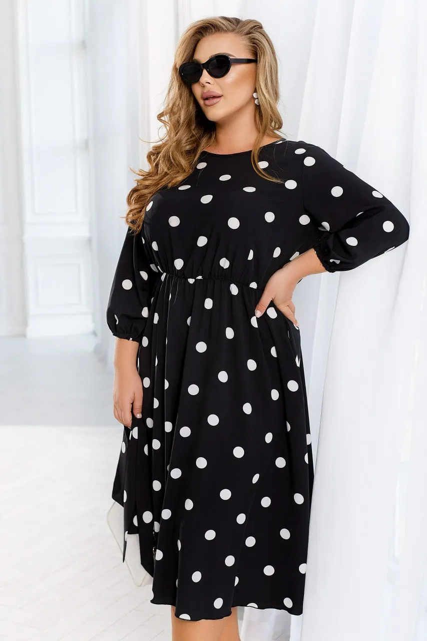 Polka dot midi dress
